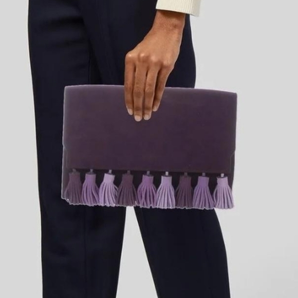 Rebecca Minkoff Sofia Purple Leather/Suede Clutch/Crossbody - Picture 1 of 15